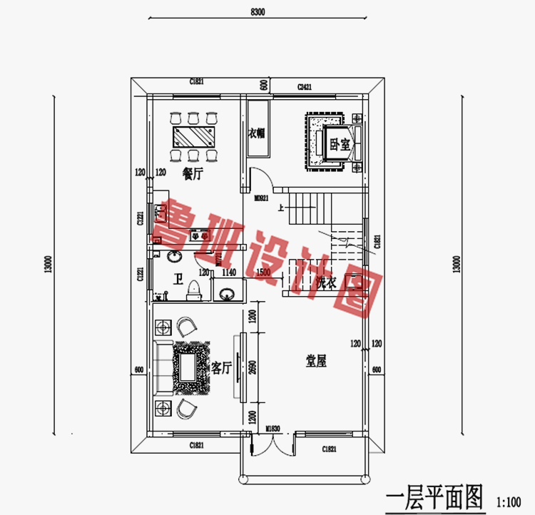 110平米三层自建房屋自建别墅设计图