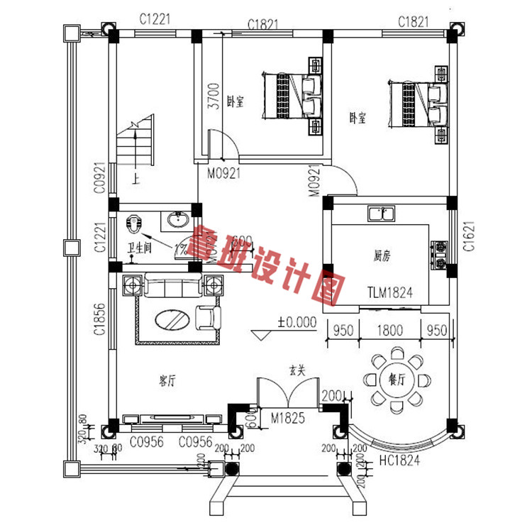 三层别墅房屋设计一层户型图