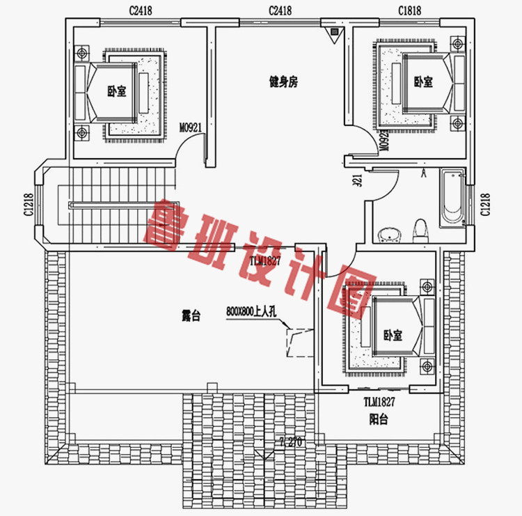 带车库现代三层楼房设计图