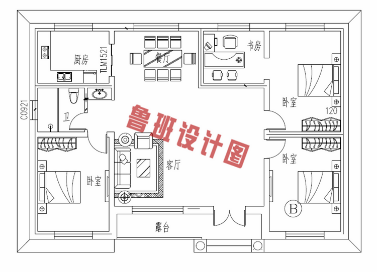 农村10万元一层小别墅设计图
