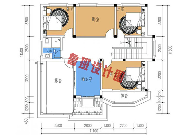 三层复式别墅设计三层户型图