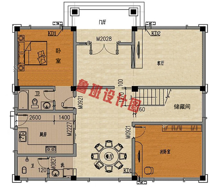 典雅欧式三层别墅设计一层户型图