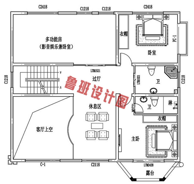 2018热销三层自建房二层户型图