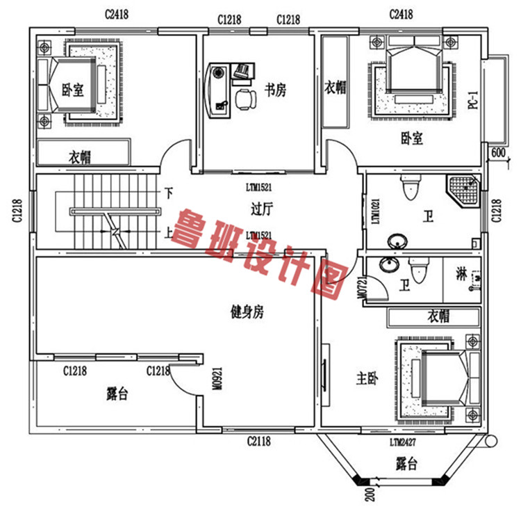 2018热销三层自建房三层户型图