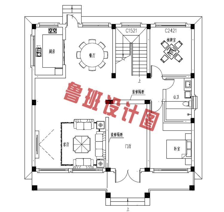 2019年新款徽式新农村二层楼房设计图