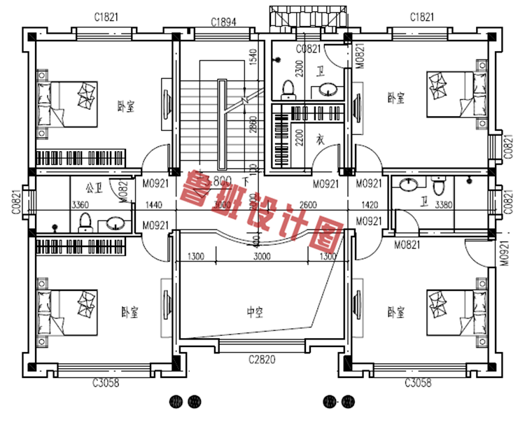 热销欧式三层别墅推荐房屋设计二层户型图