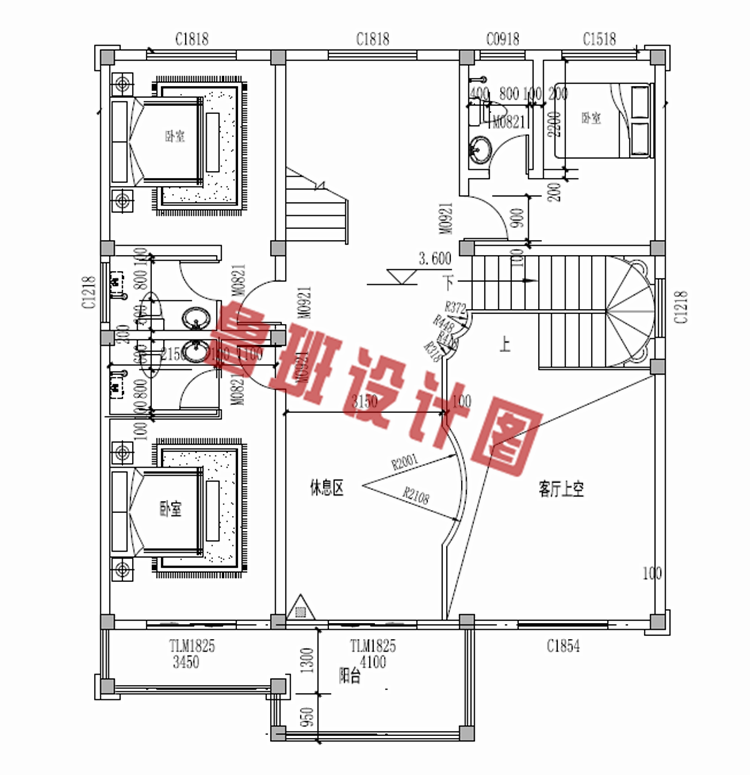 欧式大气三层小别墅设计图纸