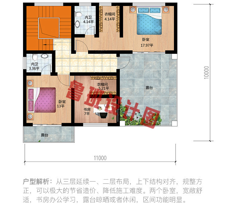 新中式带露台30万左右农村三层别墅