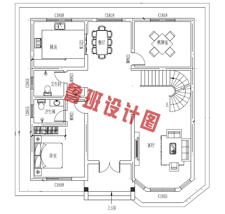 经典20万左右二层别墅设计图纸