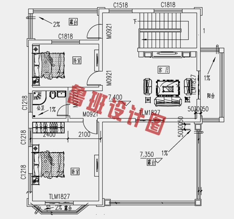 带地下室新农村三层房屋图纸