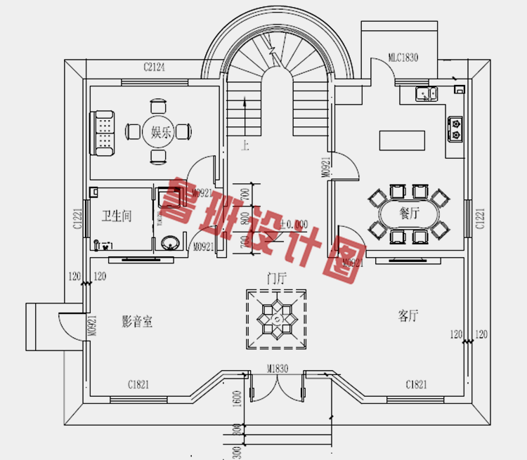 简约时尚大方二层农村别墅设计图纸