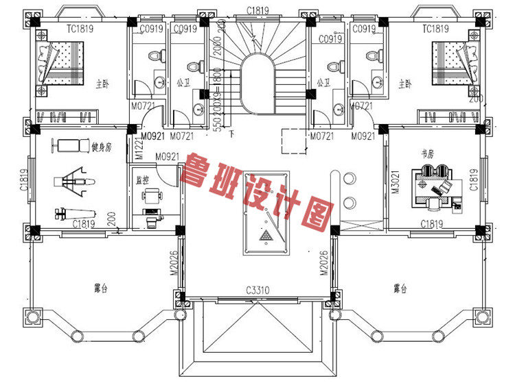 农村三层别墅设计三层户型图