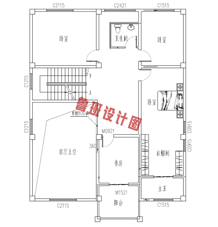 热销经典款三层小别墅推荐二层户型图