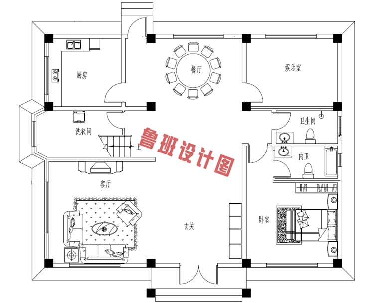 三层欧式别墅设计一层户型图