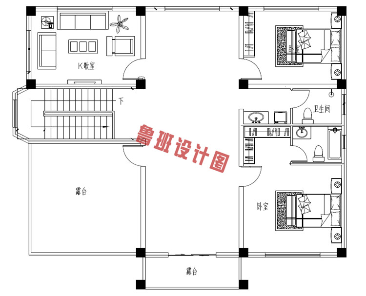 三层欧式别墅设计三层户型图