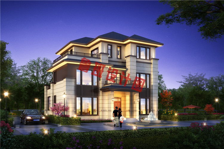 新中式独栋三层别墅设计效果图