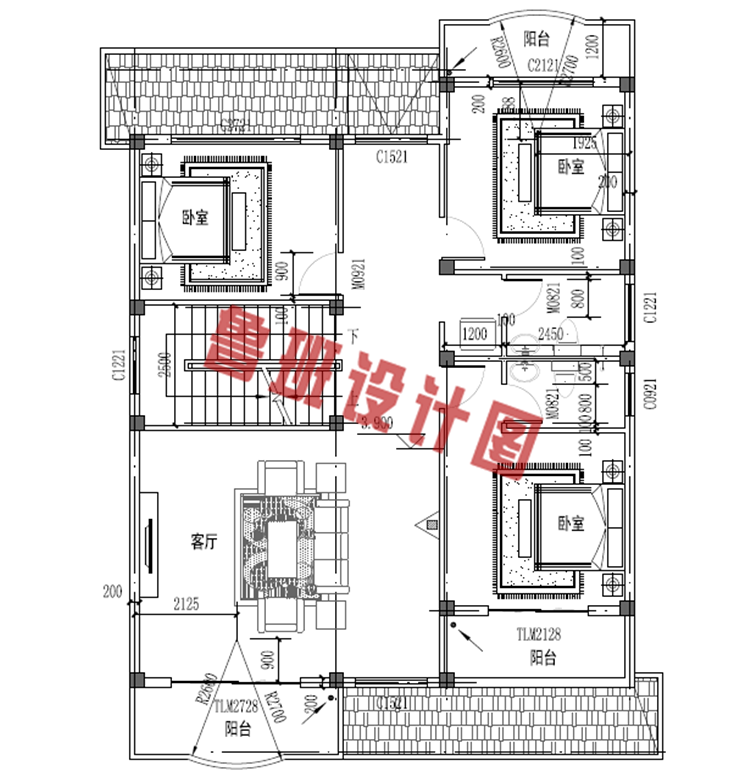 漂亮实用三层新农村小别墅设计图纸