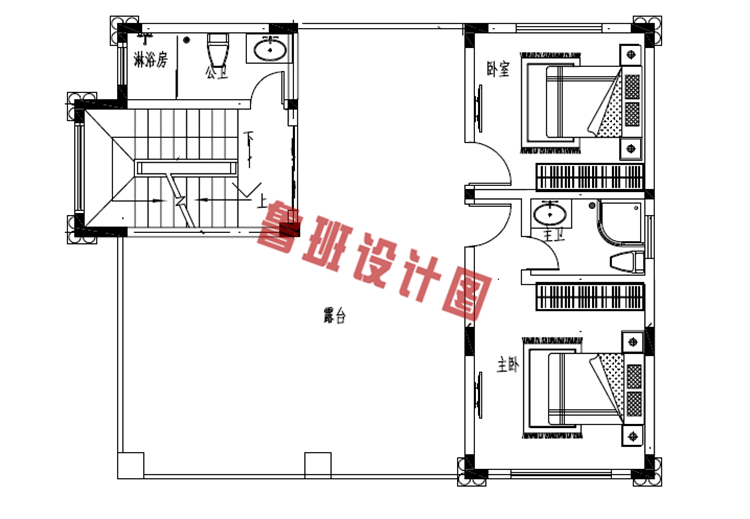 新款热销田园风三层小别墅三层户型图