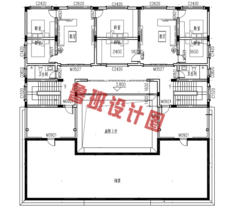 二层小型简单四合院设计图