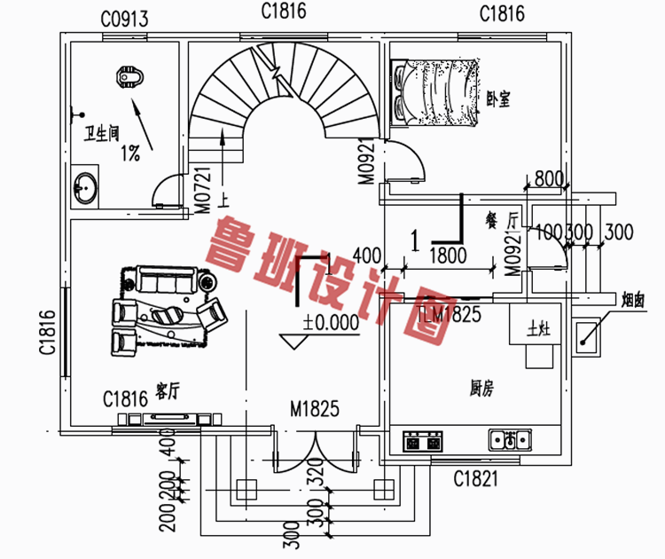 农村小户型三层平屋顶别墅设计图