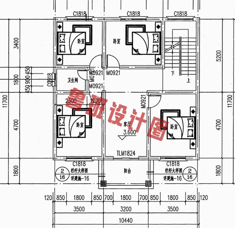 简单实用三层楼房别墅设计图纸