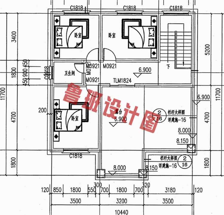 简单实用三层楼房别墅设计图纸