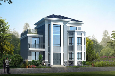 12米×12米现代三层小别墅设计图，户型合理，外观精致漂亮