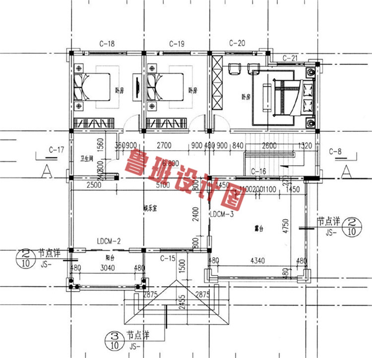 欧式复古三层小别墅推荐三层户型图