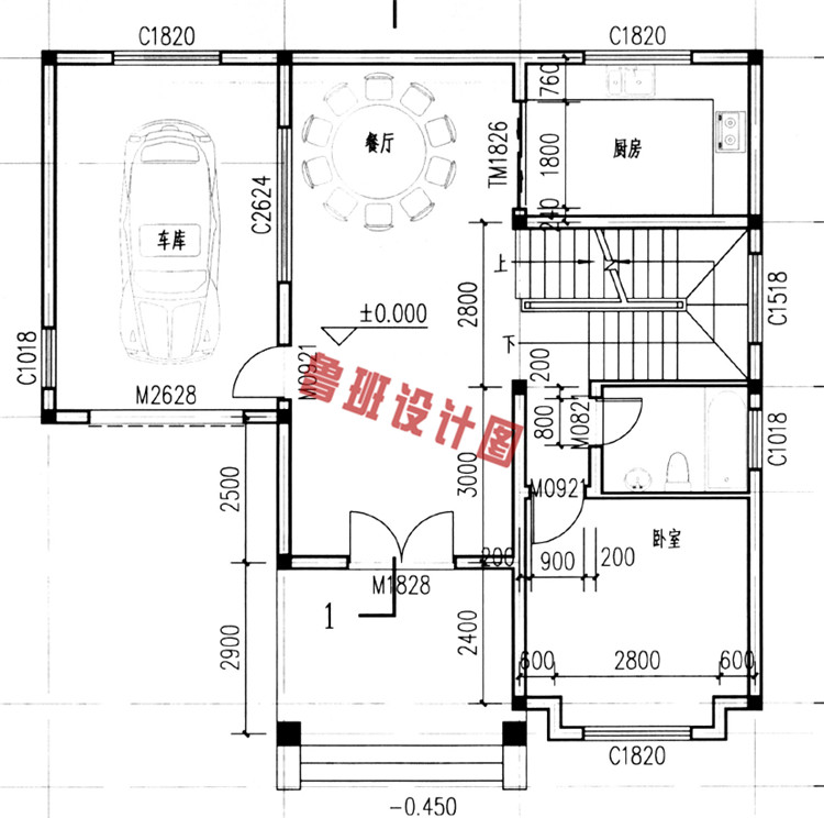 三层农村小洋楼设计一层户型图