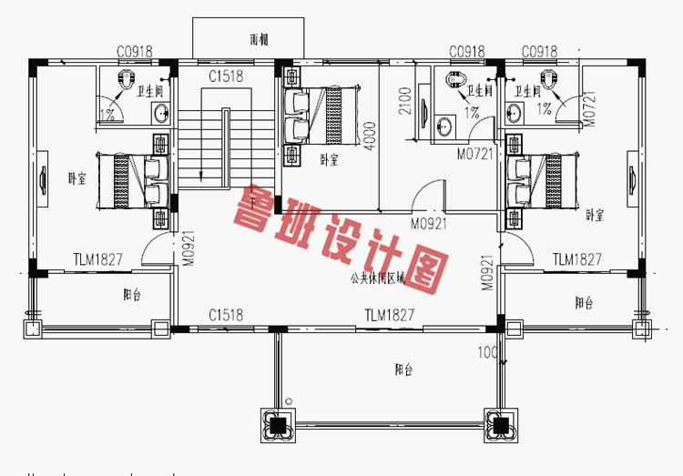 时尚大方的农村二层自建房屋设计图纸