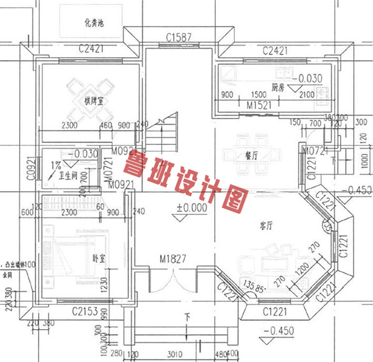 现代风别墅设计一层户型图