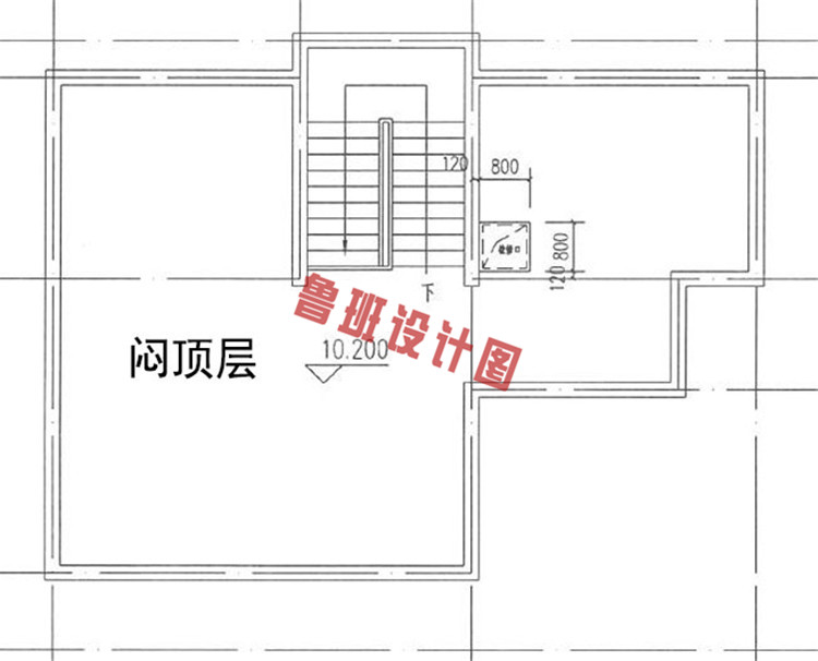 平现代风别墅设计闷顶层户型图