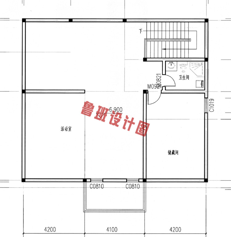 农村二层半别墅阁楼图