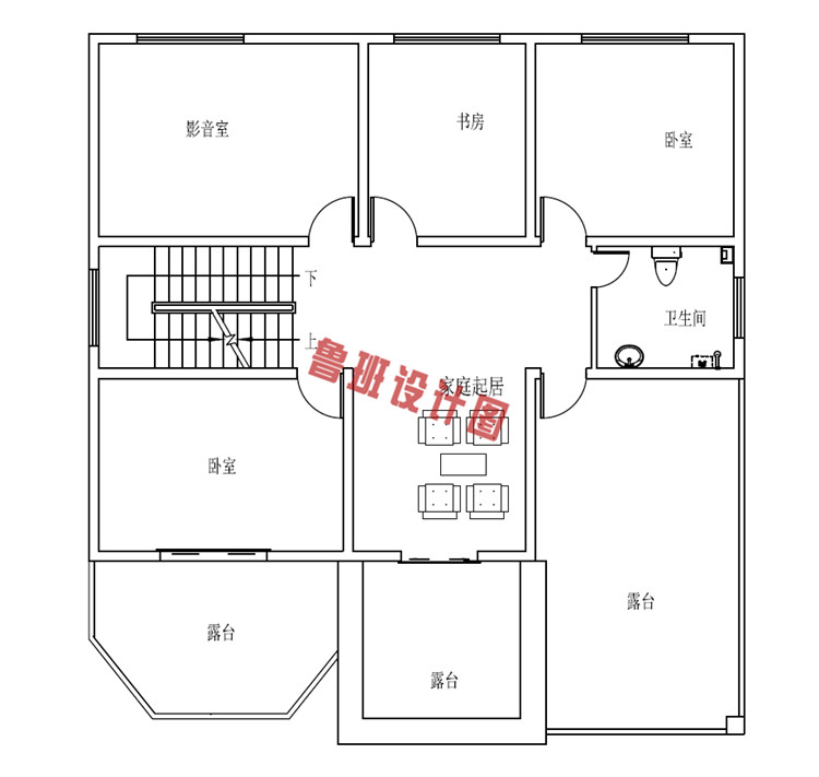 三层复式楼房设计三层户型图