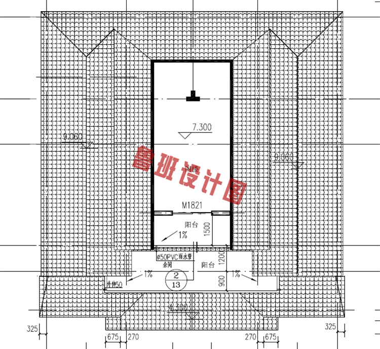 美式二层半小别墅设计三层户型图