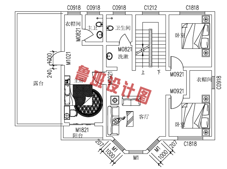 简洁大气140平方三层房子设计图