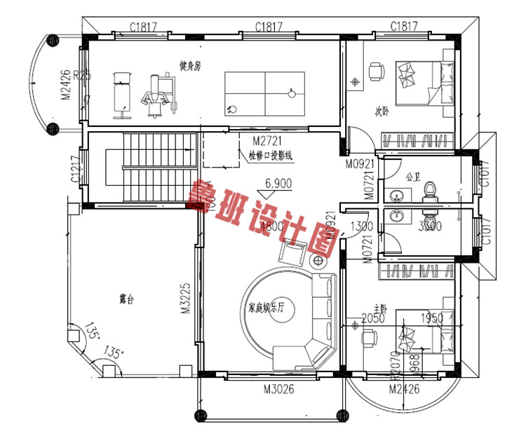 三层农村新款楼房设计三层户型图