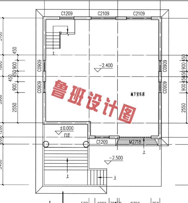 小占地乡村三层半自建房地下室户型图