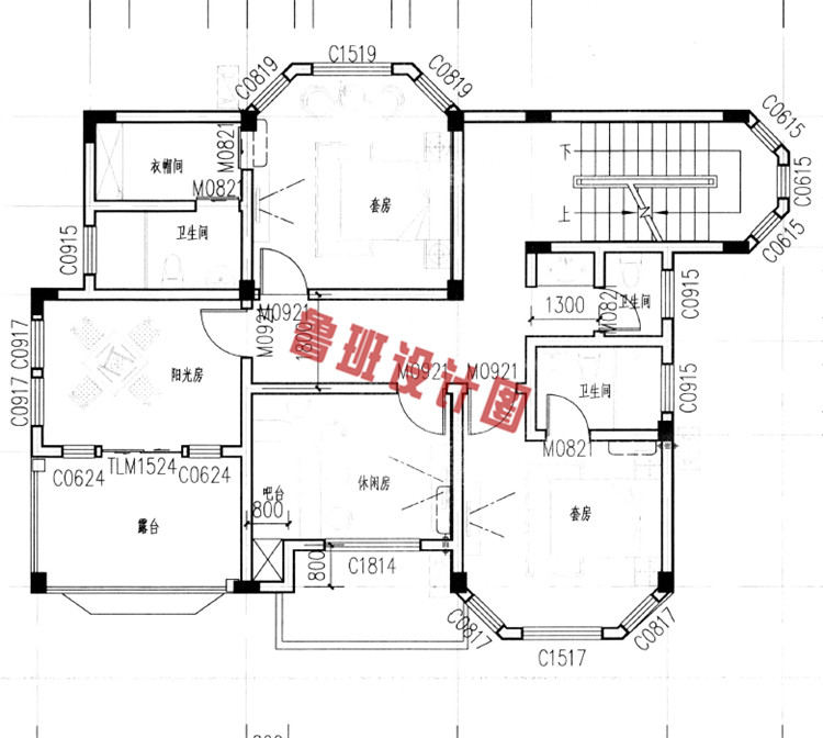 独栋三层楼房设计三层户型图