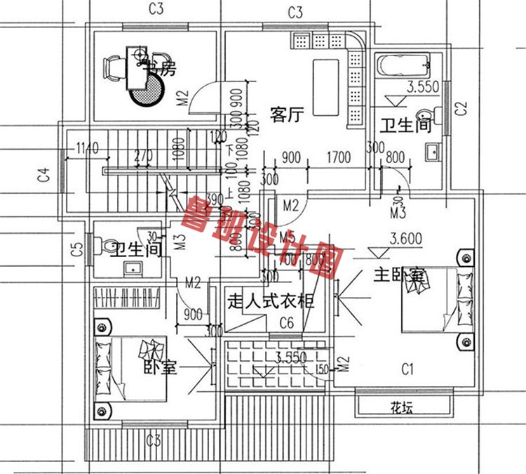 三层农村自建房屋二层户型图