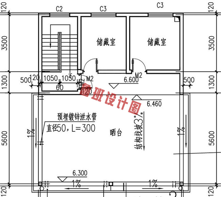 三层平屋顶小别墅设计三层户型图