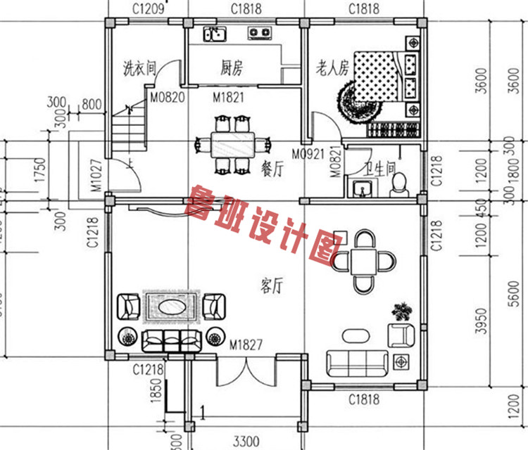 低预算的农村三层房屋设计一层户型图