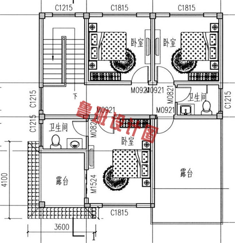 低预算的农村三层房屋设计三层户型图