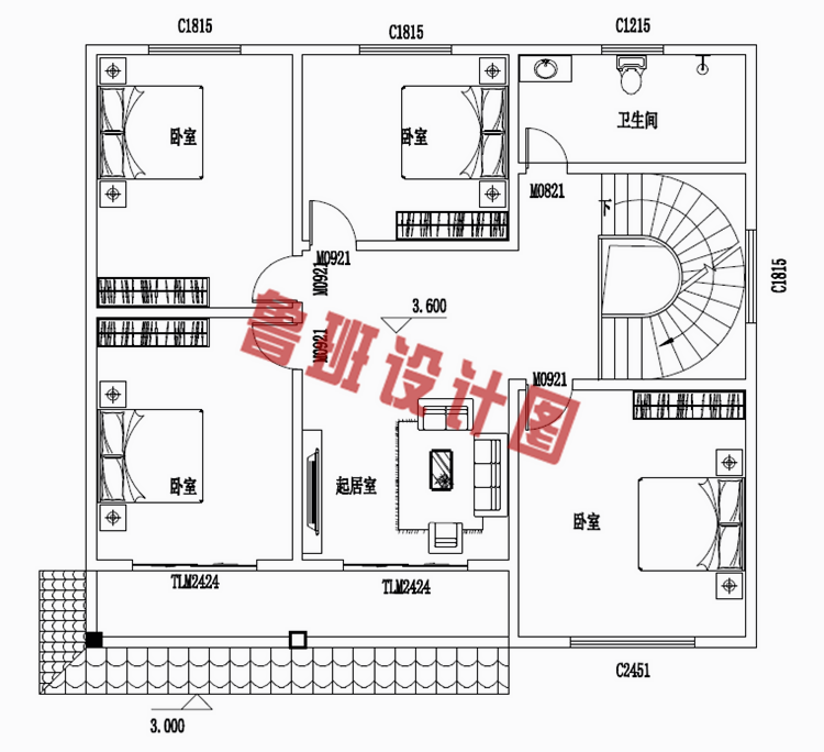 乡下二层楼房住宅设计图纸及效果图