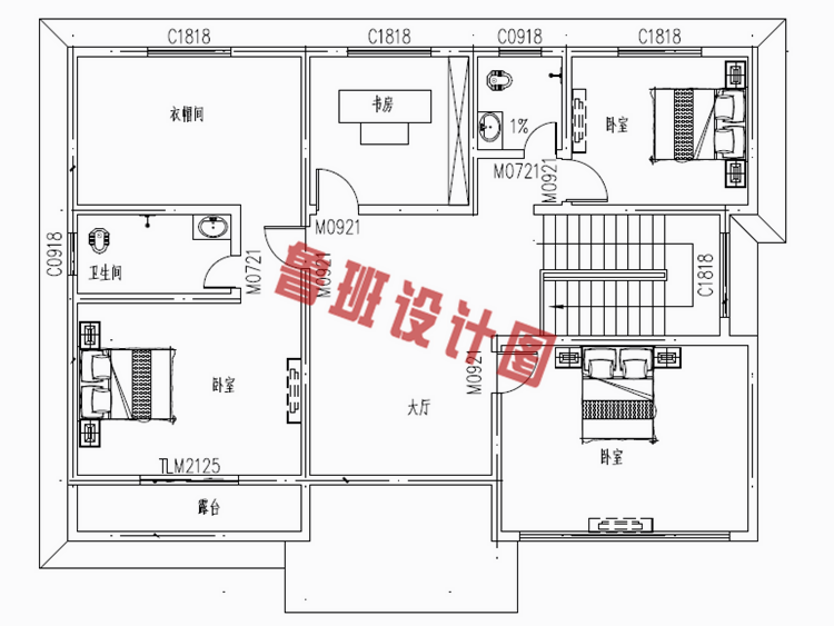 150平米田园风格二层别墅设计图纸