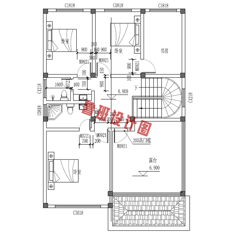 小户型三层自建房屋设计三层户型图