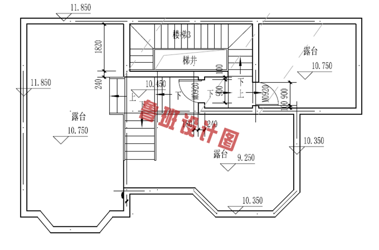 新款现代三层别墅设计楼顶户型图