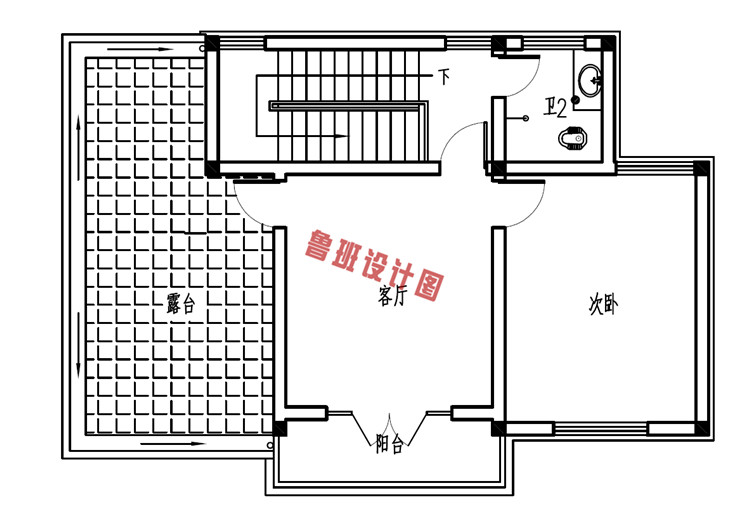 新农村中式三层别墅设计三层户型图