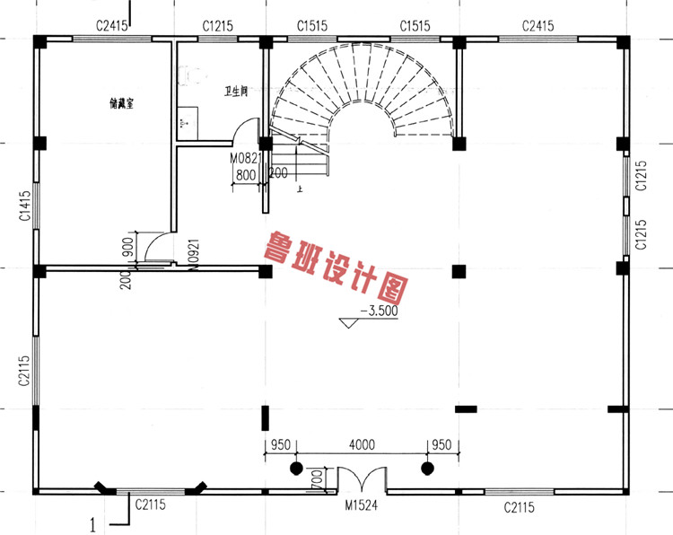 三层欧式豪华别墅设计地下一层户型图