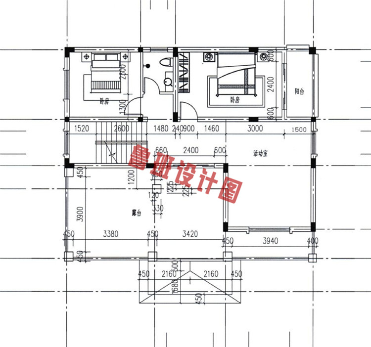 新中式农村三层自建房屋设计三层户型图